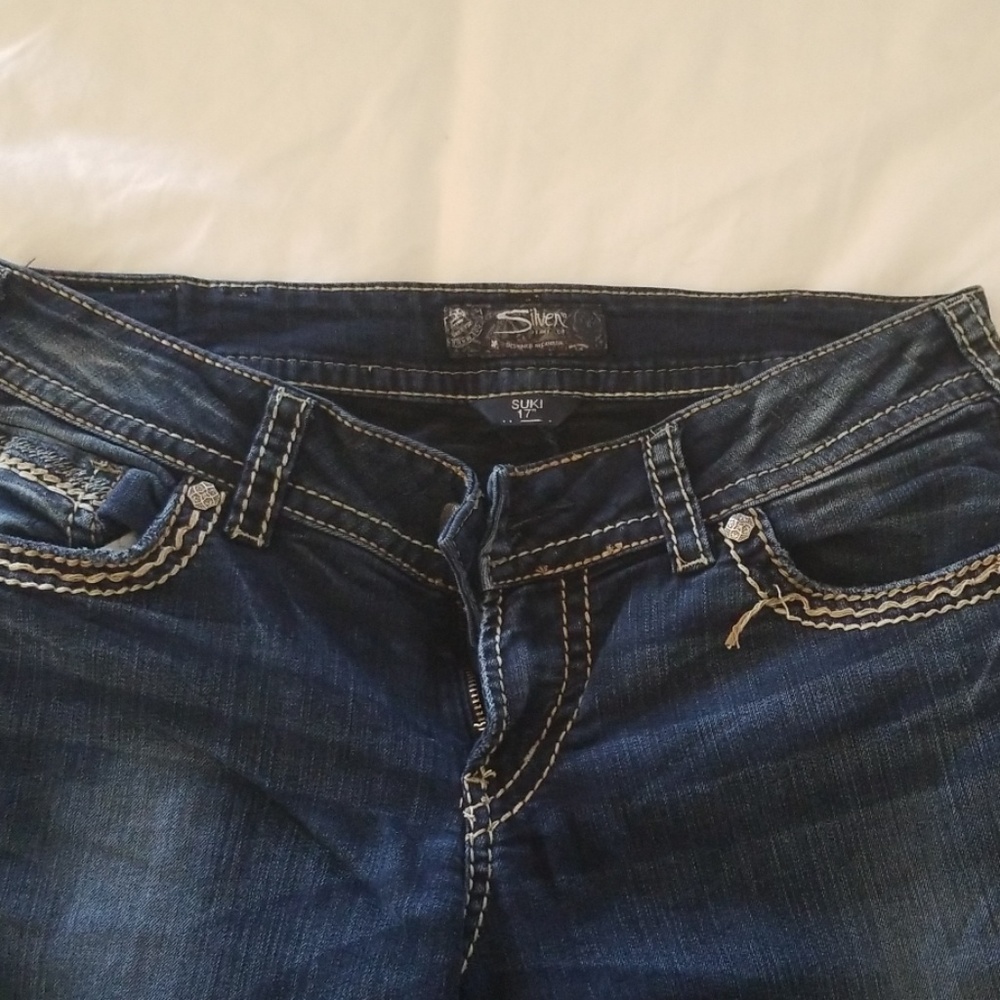 silver jeans